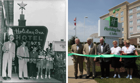 Cutting the Ribbon at a Hollidy Inn Grand Opening as a Child